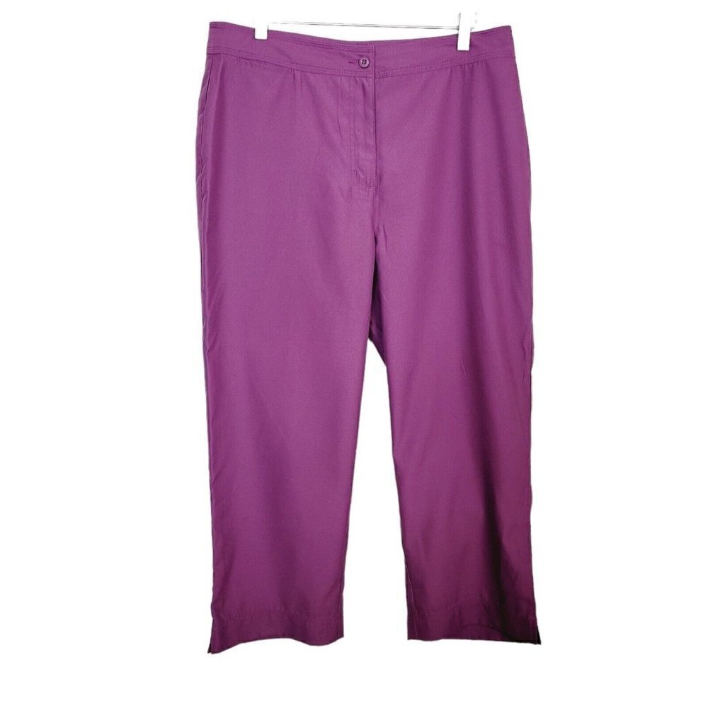 L.L. Bean Sz 16 Capri Pants Berry Purple Outdoors Hiking Camping Breathable EUC